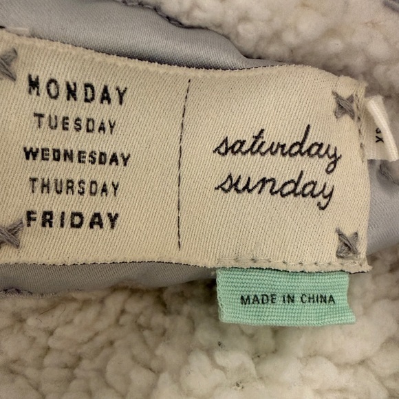 Anthropologie Saturday Sunday Sherpa Hooded Robe Blue XS/S - Picture 2 of 5